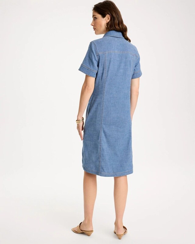 Soft-Stretch Hemp Denim Shirtdress - image 3